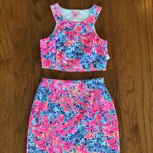 Lilly Pulitzer matching top/skirt set